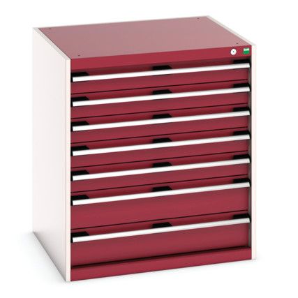CUBIO CABINET 7 DRAWERS HD WxDxH:800x750x900mm RED