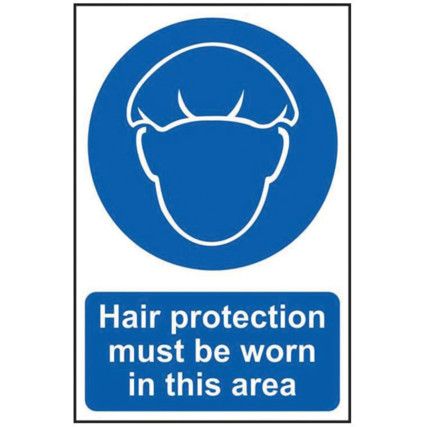 HAIR PROTECTION MUST BE WORN -PVC(200 X 300MM)