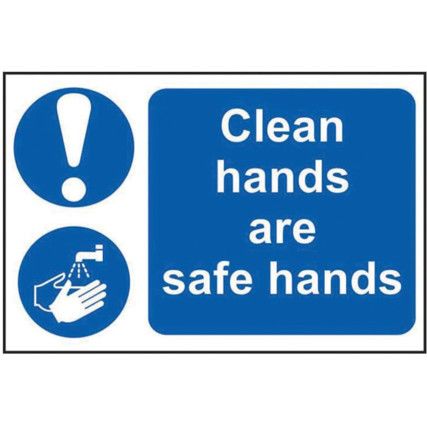 CLEAN HANDS ARE SAFE HANDS -PVC(300 X 200MM)