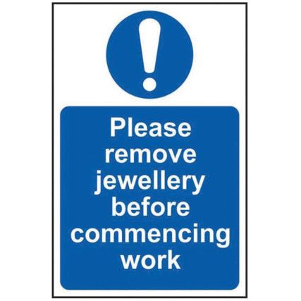 PLEASE REMOVE JEWELLERY BEFORE COMMENCING WORK - RPVC (200X300MM)