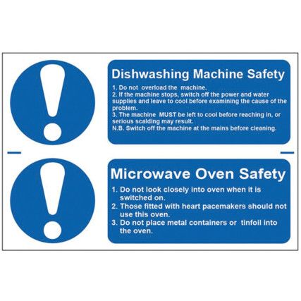DISHWASHING MACHINE SAFETY / MICROWAVE OVEN SAFETY-PVC(300X200MM)