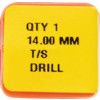 T100, Taper Shank Drill, MT1, 14mm, High Speed Steel, Standard Length thumbnail-2