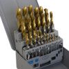 Jobber Drill Set, 1mm to 13mm x 0.5mm,  Standard Length, Metric, High Speed Steel, TiN-Tipped, Set of 25 thumbnail-1