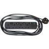 Extension Lead, Surge Protected, 4-Gang, Individually Switched, Black, 5m Lead thumbnail-1
