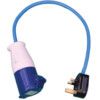 13A Plug to 16A 2P+E Socket Convertor, 0.5m Fly Lead, 240V thumbnail-0