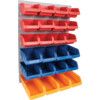 Louvred Panel/Storage Bins, Plastic, Blue/Dark Grey/Green/Red/Yellow, 900x540mm, 44 Pack thumbnail-1