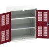 Verso Storage Cabinet, 2 Ventilated Doors, Red, 900 x 800 x 550mm thumbnail-0