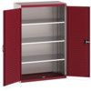 Cubio Storage Cabinet, 2 Perfo Doors, Red, 1600 x 1050 x 525mm thumbnail-0