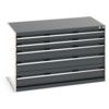 Cubio Drawer Cabinet, 5 Drawers, Anthracite Grey/Light Grey, 800 x 1300 x 750mm thumbnail-0