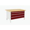 CUBIO STORAGE BENCH 1578-1.22 WITH MPX WORKTOP-LIGHT GREY/RED thumbnail-0