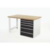 Cubio Hevay Duty Workbench with Cabinet, Anthracite Grey, 840mm x 1500mm x 900mm thumbnail-0