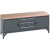 41002055.77V WORKBENCH (MPX) 2 CUPBOARDS AND 3 DRAWERS DARK GREY thumbnail-0