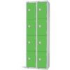 Compartment Locker, 8 Doors, Green, 1800 x 600 x 300mm, Nest of 2 thumbnail-0