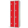 Compartment Locker, 8 Doors, Red, 1800 x 600 x 450mm, Nest of 2 thumbnail-0