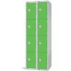 Compartment Locker, 8 Doors, Green, 1800 x 600 x 450mm, Nest of 2 thumbnail-0