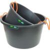 Black Plastic Flexible Bucket, Rope Handle, 40 Ltr thumbnail-1