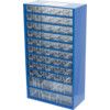 Drawer Cabinet, Steel/Polypropylene, Blue/Transparent, 306x155x551mm, 48 Drawers thumbnail-1