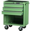 Roller Cabinet, Classic Green, Red, Steel, 3-Drawers, 890 x 690 x 460mm, 75kg Capacity thumbnail-1