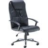 Casino 2 Leather Chair, With Chrome Base thumbnail-0