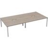 4 Person Double Bench Desk with Cut Out, White/Grey Oak, 1200 x 800mm thumbnail-0