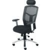 Executive High Back Office Chair, Black, Mesh Back, 5 Wheels thumbnail-0