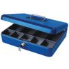 Cash Box, Keyed Lock, Blue, Steel, 242 x 300 x 92mm thumbnail-0
