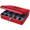 Cash Box, Keyed Lock, Red, Steel, 242 x 300 x 92mm thumbnail-0