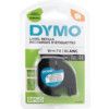 DYMO LETRATAG TAPE 12mm B LCK ON WHTE PLASTIC 91201  thumbnail-0
