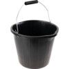 Black Plastic Rigid Bucket, Steel/Plastic Grip Handle, 3 Gallon thumbnail-1