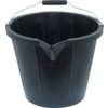 Black Rubatype Rigid Bucket, Steel/Plastic Grip Handle, 3 Gallon thumbnail-0
