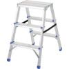 3- Wide Tread, Folding Step Ladder, 0.66m, Aluminium, Lightweight, Compact, Silver thumbnail-0