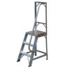 3-Tread,  Step Ladder, 0.7m, Aluminium, Large platform, Side Handrail, Silver thumbnail-0