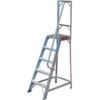 5-Tread,  Step Ladder, 1.2m, Aluminium, Large platform, Side Handrail, Silver thumbnail-0