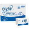 6637 SCOTT ESSENTIAL LARGE ROLLED HAND TOWELS WHITE (15xPK-340) thumbnail-0