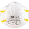 8710E Disposable Mask, Unvalved, White/Yellow, FFP1, Filters Dust/Mist/Particulates, Pack of 20 thumbnail-0
