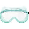 Safety Goggles, Polycarbonate, Clear Lens, Clear/Green Frame, Direct Ventilation, Impact-resistant thumbnail-1