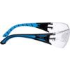 Stream, Safety Glasses, Clear Lens, Wraparound, Black/Blue Frame, Anti-Fog/Scratch-resistant/UV-resistant thumbnail-1