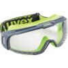 U-Sonic, Safety Goggles, Polycarbonate, Clear Lens, Green/Grey Frame, Indirect Ventilation, Scratch-resistant thumbnail-0