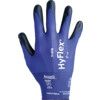 11-618 HyFlex® Ultralite Mechanical Hazard Gloves, Black/Blue, Nylon Liner, Polyurethane Coating, EN388: 2016, 3, 1, 2, 1, X, Size 8 thumbnail-1