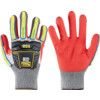 R065, Impact Gloves, Grey/Hi-Vis Yellow/Red, HPPE, Nitrile Coating, EN388: 2016, 4, X, 4, 3, D, P, Size 11 thumbnail-0