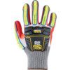 R065, Impact Gloves, Grey/Hi-Vis Yellow/Red, HPPE, Nitrile Coating, EN388: 2016, 4, X, 4, 3, D, P, Size 10 thumbnail-1