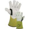 P3838 Panther, Welding Gloves, White/Yellow, Goatskin, Size 10 thumbnail-0