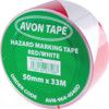 Adhesive Hazard Tape, PVC, Red/White, 50mm x 33m thumbnail-1