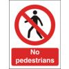 No Pedestrians Polycarbonate Sign 400mm x 300mm thumbnail-0