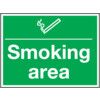 Smoking Area Rigid PVC Sign 297 x 210mm thumbnail-0