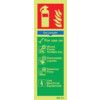 Dry Powder Fire Extinguisher Photoluminescent Rigid PVC Sign 90mm x 280mm thumbnail-0