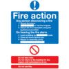 Fire Action Standard Rigid PVC Sign 148mm x 210mm thumbnail-0