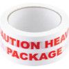 'Caution Heavy' Adhesive Safety Tape, Vinyl, White, 50mm x 66m, Pack of 5 thumbnail-2