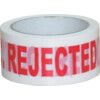 'QC Rejected' Adhesive Safety Tape, Vinyl, White, 50mm x 66m thumbnail-0