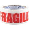 'Fragile' Adhesive Safety Tape, Vinyl, White, 50mm x 66m thumbnail-1